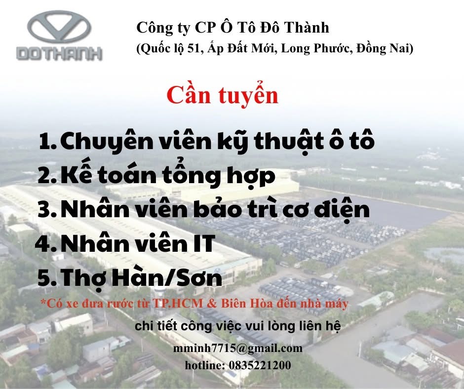 công ty cổ phần ô tô đô thành hình ảnh tuyển dụng