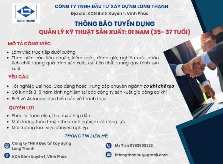 công ty TNHH đầu tư xây dựng long thanh.
công ty chuyên sản xuất ống gió trong lĩnh vực xây dựng
 image