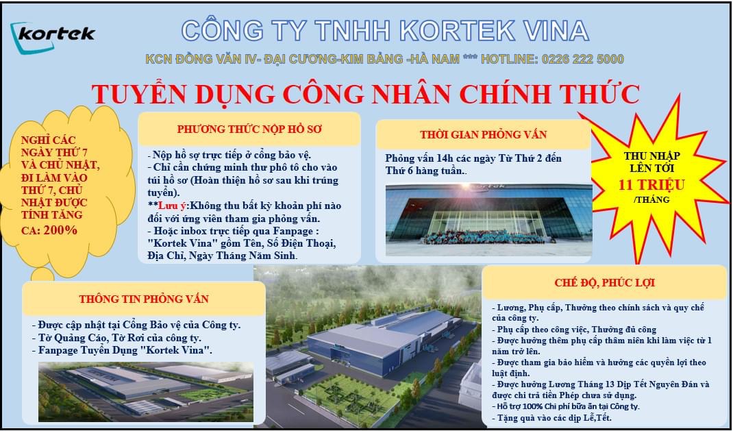 công ty TNHH korteck vina hình ảnh tuyển dụng