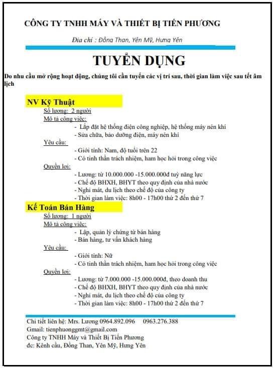 công ty TNHH máy và thiết bị tiến phương.
chuyên sản xuất lắp đặt hệ thống khí nén, máy nén.
 image