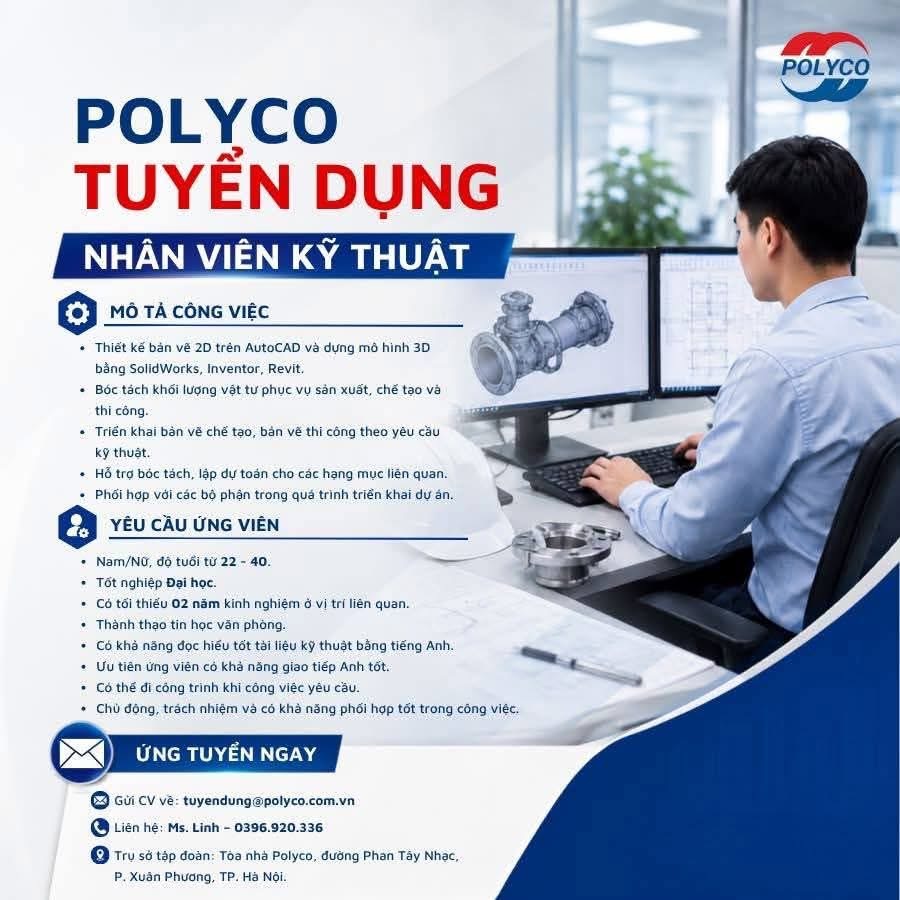 công ty TNHH cơ nhiệt điện bách khoa( tập đoàn polyco) hình ảnh tuyển dụng