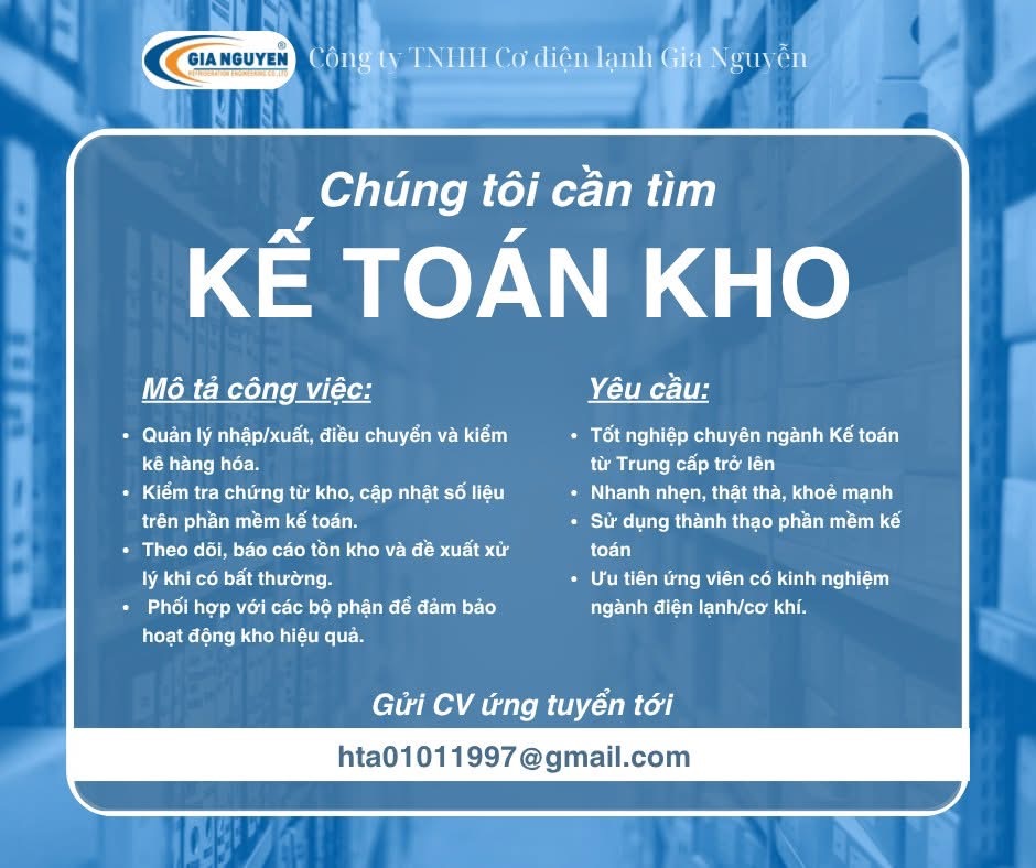 công ty TNHH cơ điện lạnh gia nguyễn hình ảnh tuyển dụng
