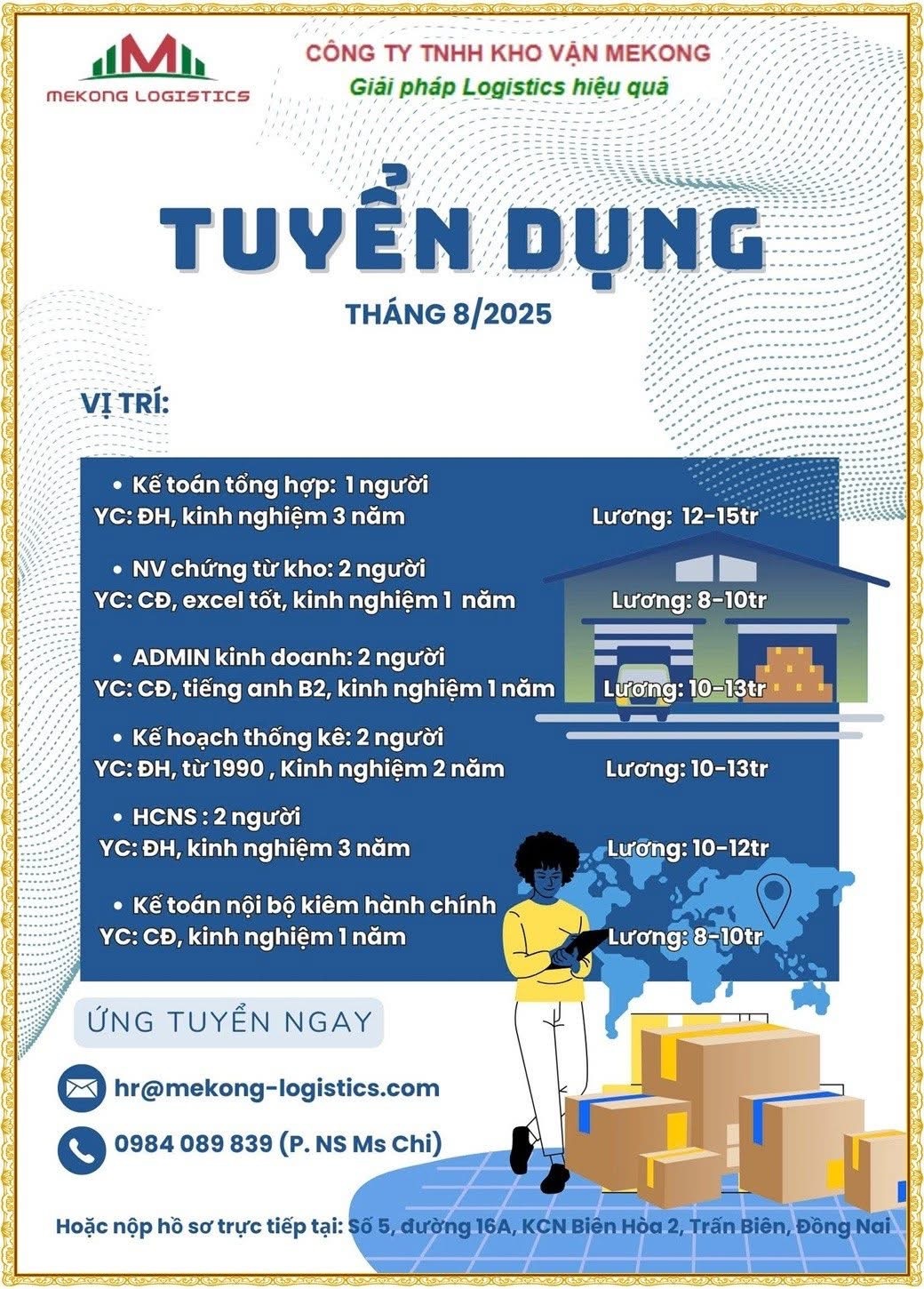 công ty TNHH kho vận mekong
công ty chuyên hoạt động trong lĩnh vực vận chuyển. image