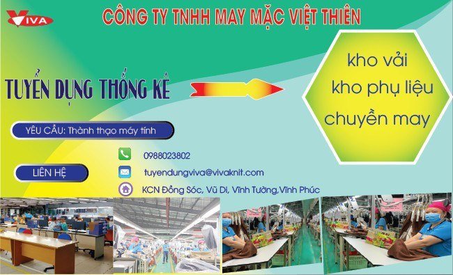 công ti TNHH may mặc việt thiên hình ảnh tuyển dụng