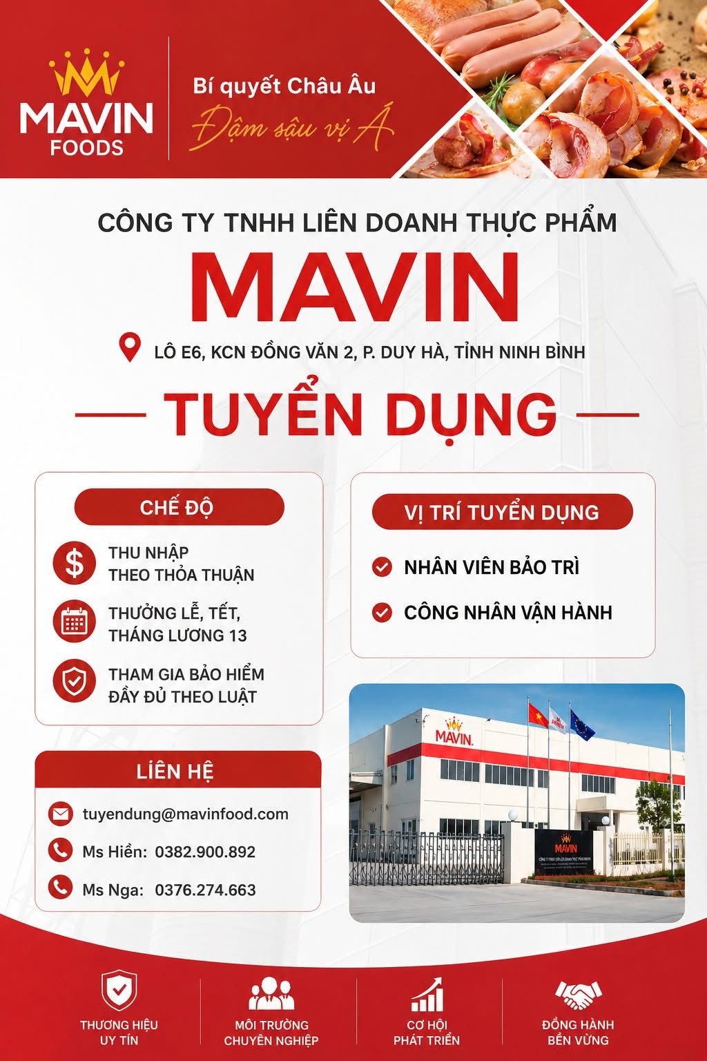 công ty TNHH liên doanh thực phẩm mavin hình ảnh tuyển dụng