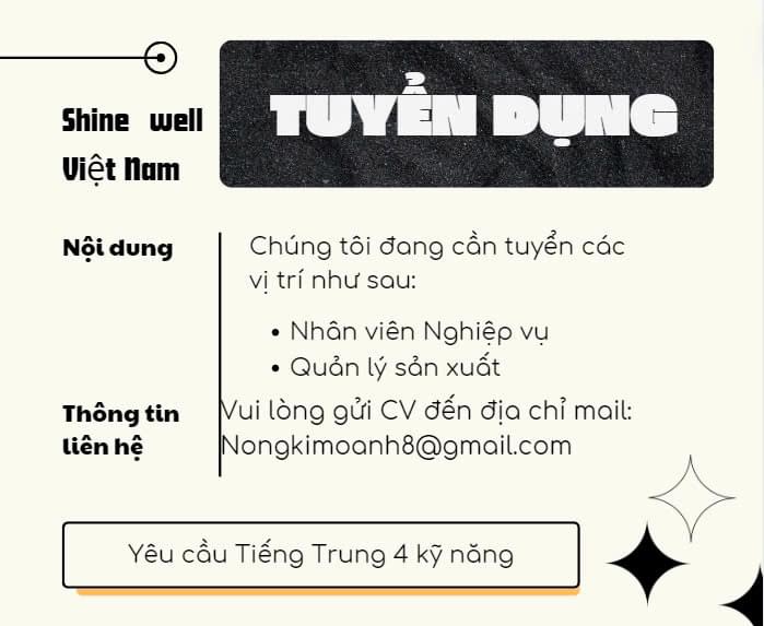 công ty TNHH shine well việt nam.
công ty chuyên sản xuất giày dép.
 image