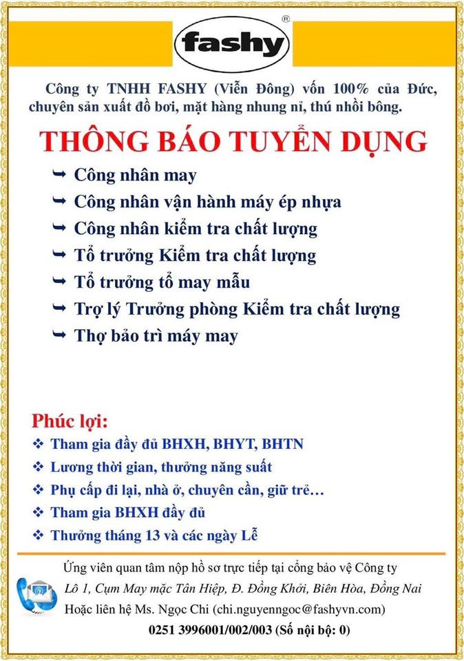 công ty TNHH fasshy viễn đông
công ty có 100% vốn của đức
chuyên sản xuất thú nhồi bông, áo bơi.. image