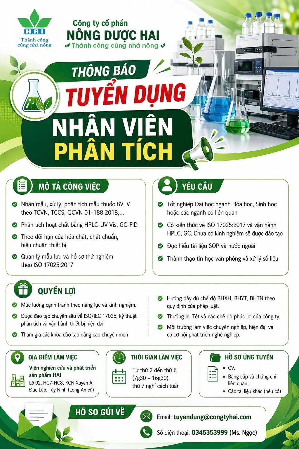công ty cổ phần nông dược hai hình ảnh tuyển dụng