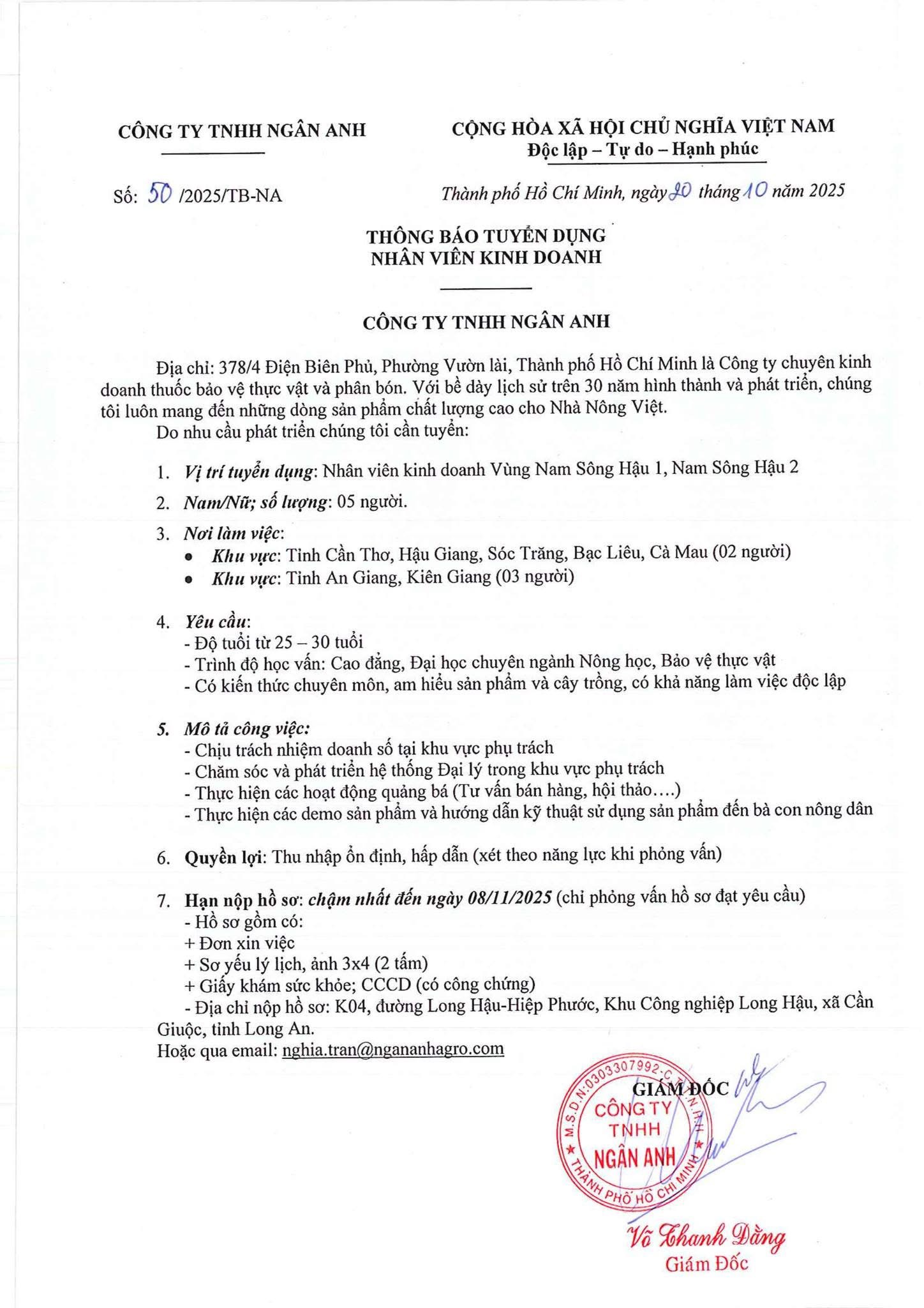 công ty TNHH nhân anh hình ảnh tuyển dụng