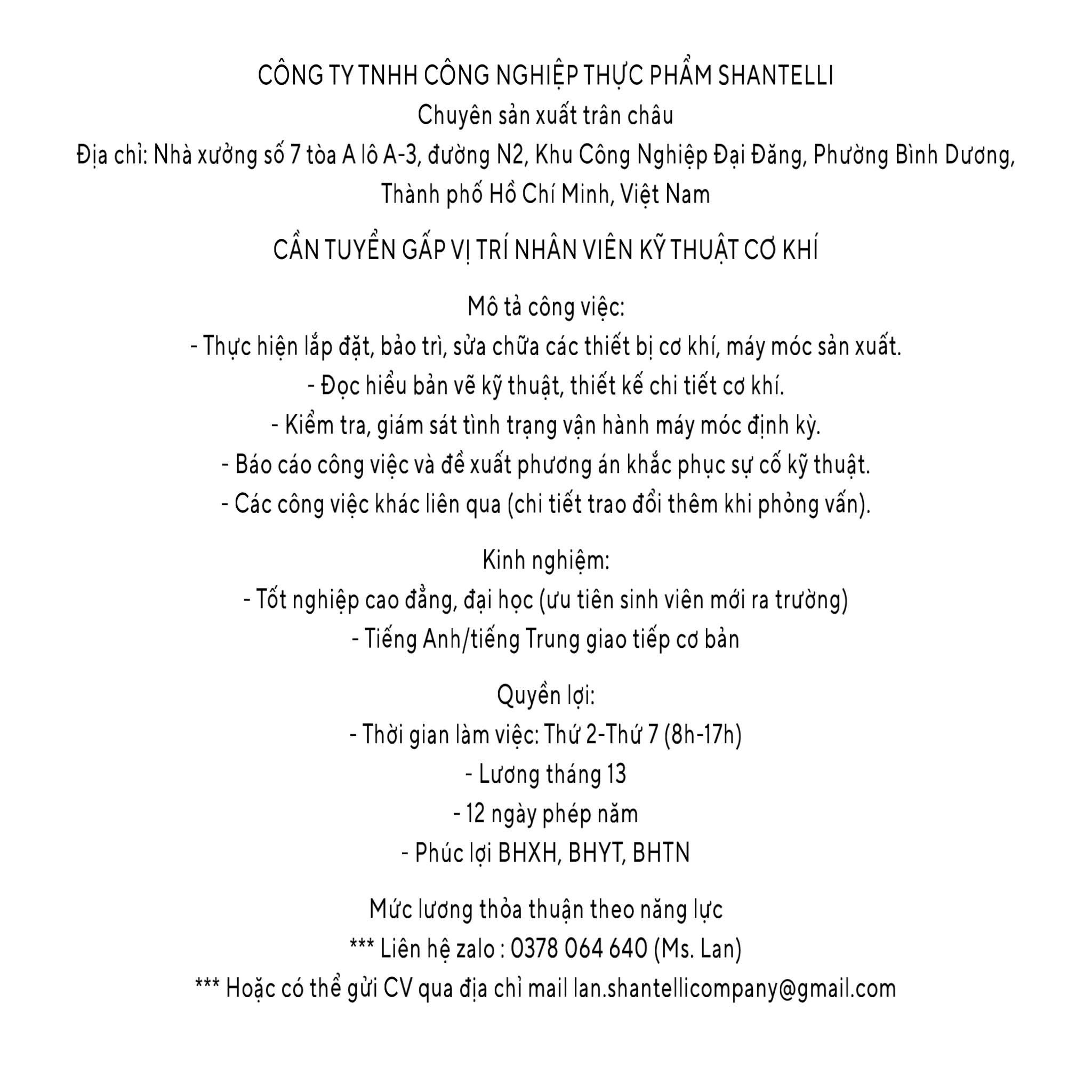 công ty TNHH công nghệ thực phẩm shantelli 
công ty có 100% vốn đài loan
chuyên sản xuất trân châu image