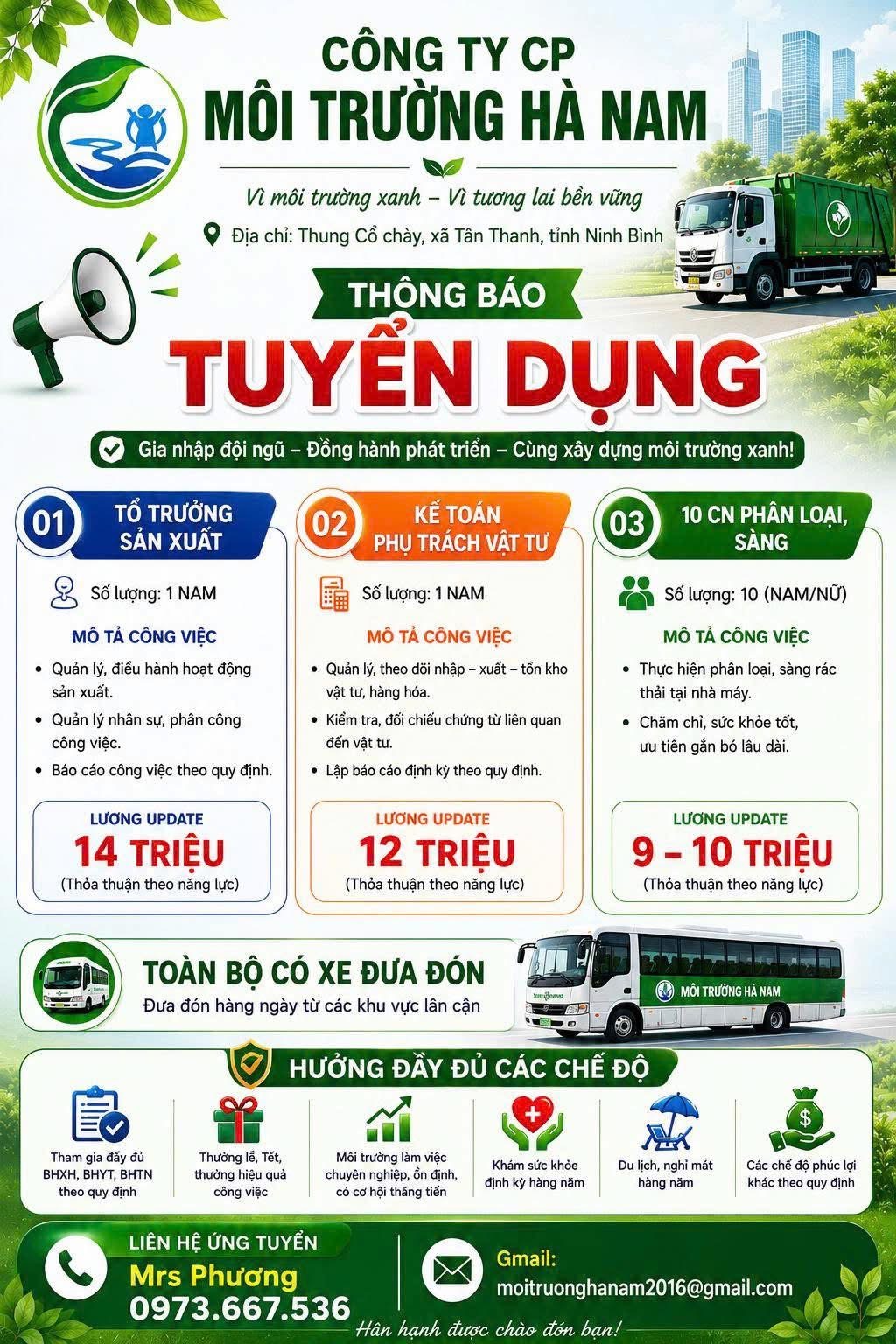 công ty cổ phần môi trường hà nam hình ảnh tuyển dụng