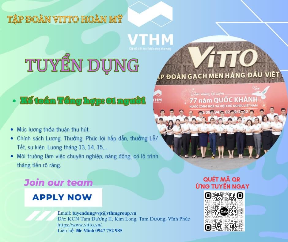 tập đoàn vitto hoàn mỹ hình ảnh tuyển dụng