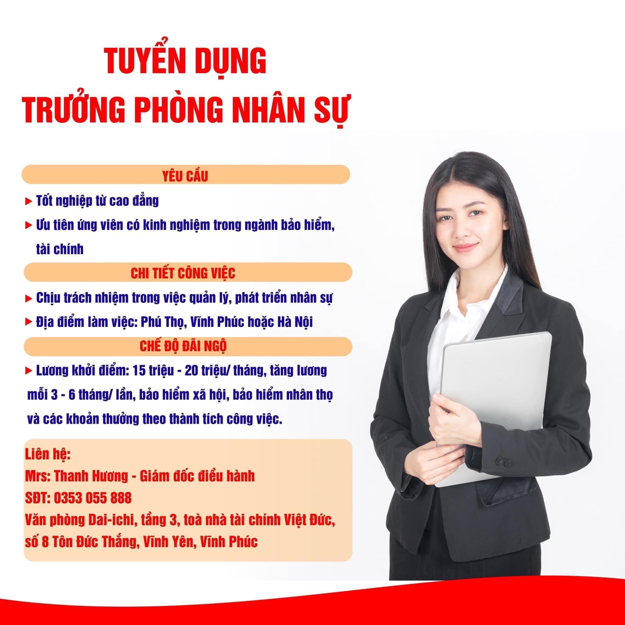 hệ thống dai- ichi việt nam, chi nhánh vĩnh yên hình ảnh tuyển dụng