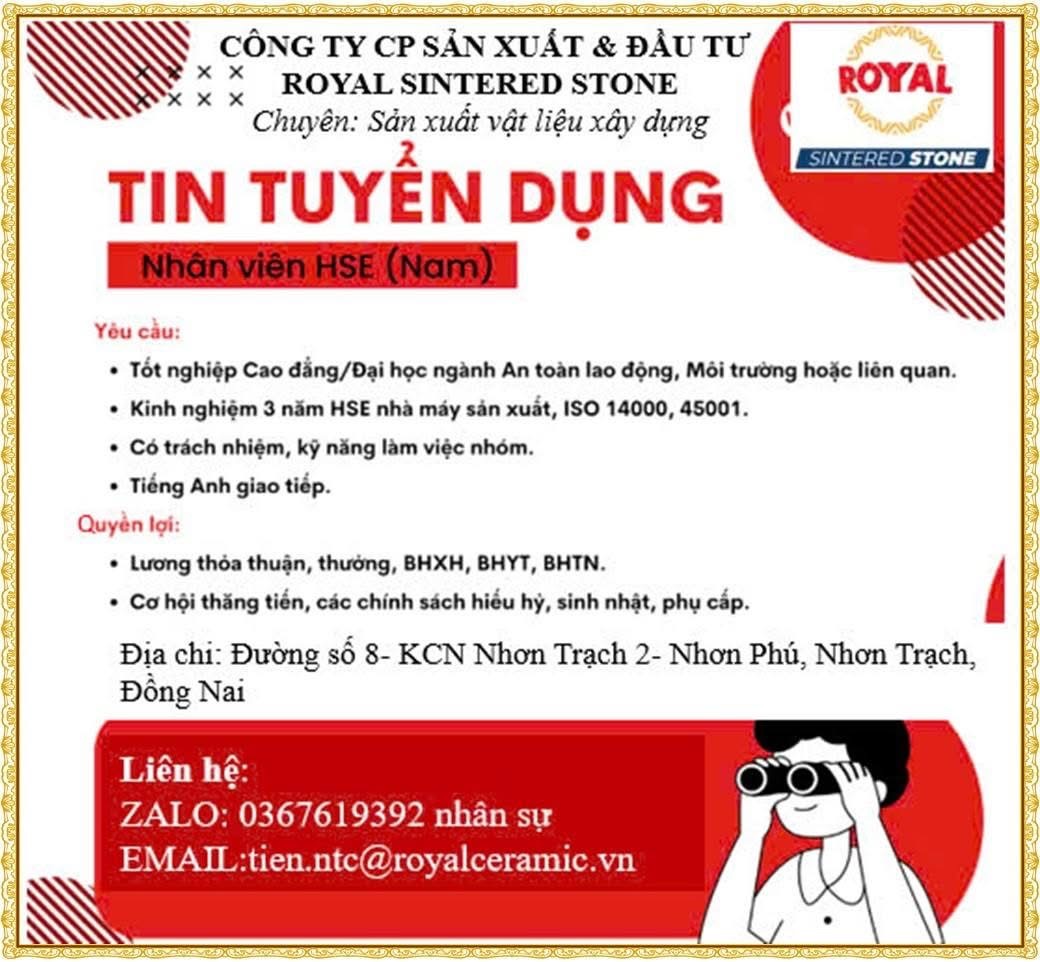 công ty cổ phần sản xuất và đầu tư royal sintered
công ty chuyên sản xuất vật liệu xây dựng. image