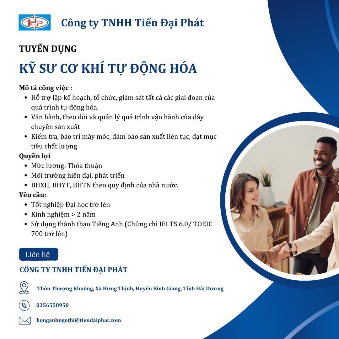 công ty TNHH tiến đại phát, nhà máy bên hải dương hình ảnh tuyển dụng