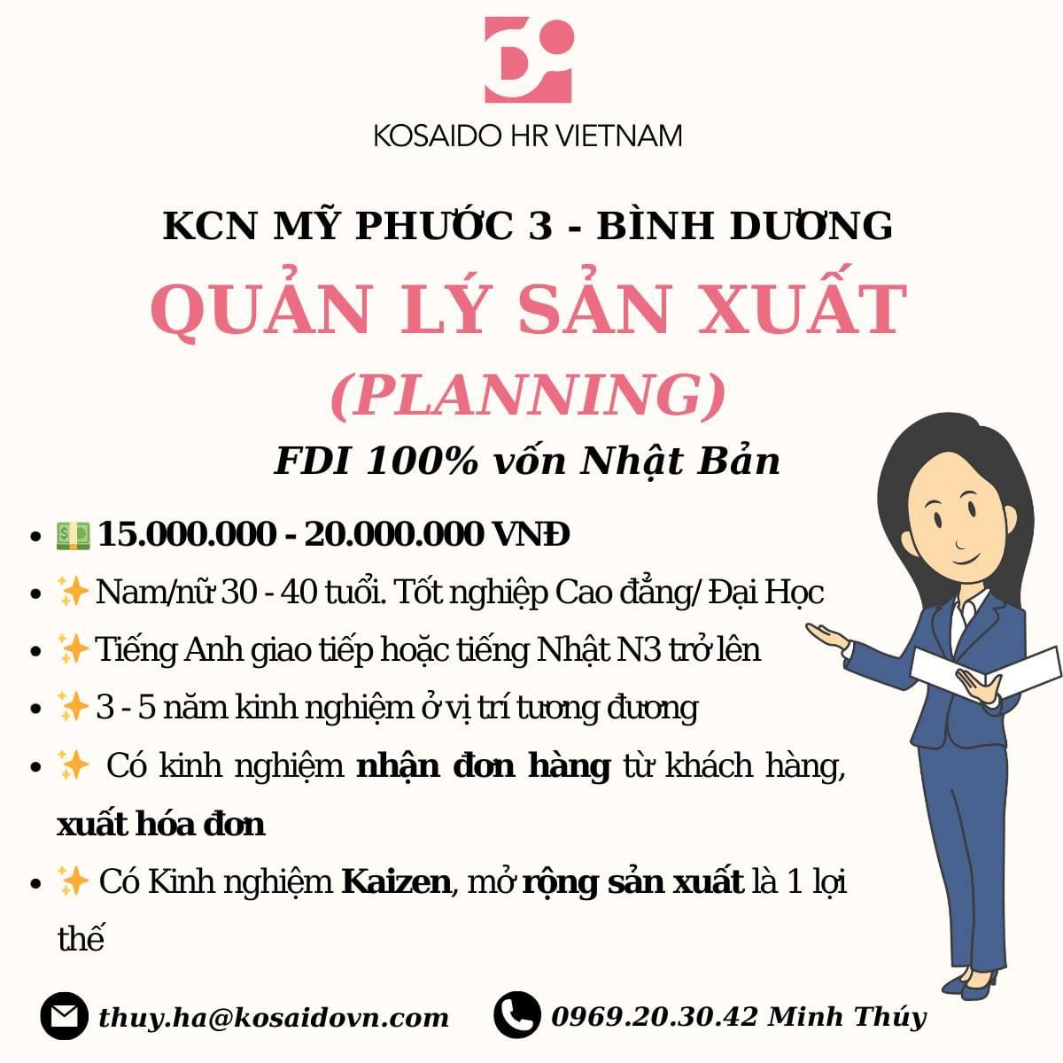 công ty TNHH kosaidoq hr việt nam.
công ty có 100% vốn nhật bản.
chuyên cung cấp dịch vụ tư vấn chiến lược kinh doanh, đào tạo nhân lực. image