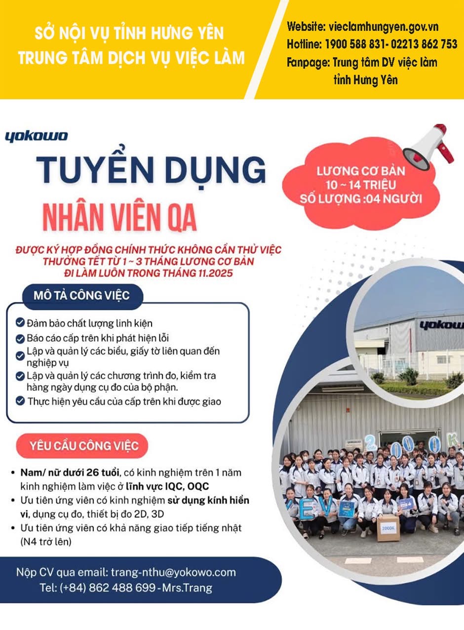 công ty TNHH yokowo việt nam hình ảnh tuyển dụng