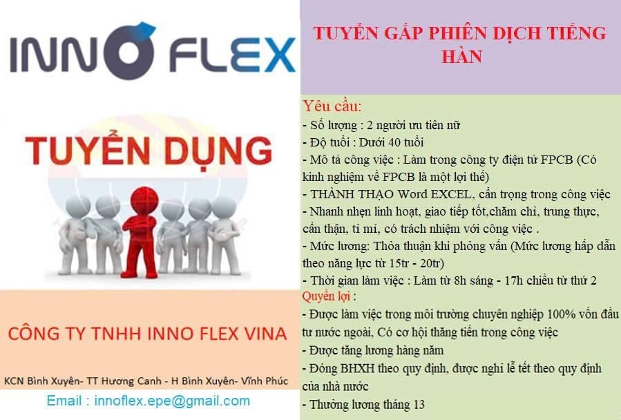 công ty TNHH innoflex vina hình ảnh tuyển dụng