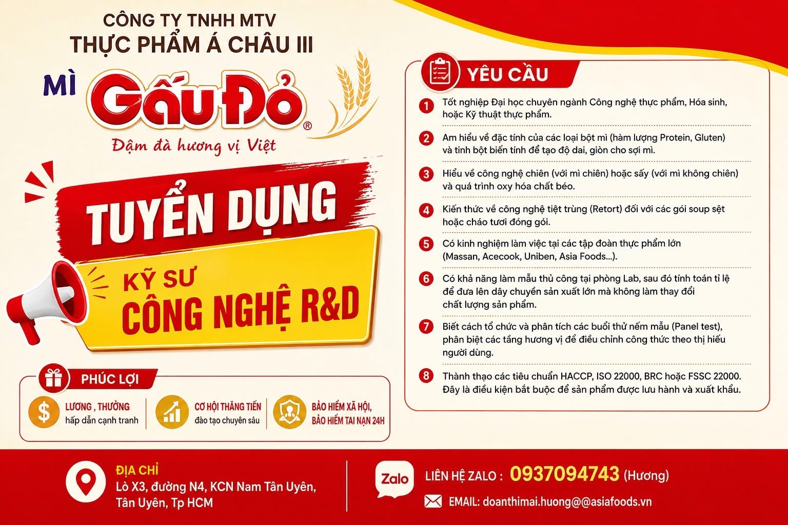 công ty TNHH MTV thực phẩm á châu 3 hình ảnh tuyển dụng