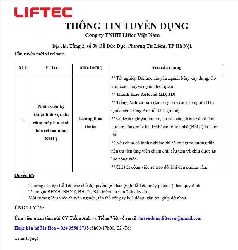 công ty TNHH liftec việt nam
công ty có 100% vốn hàn quốc
chuyên bán và cho thuê máy cẩu, máy công trình image