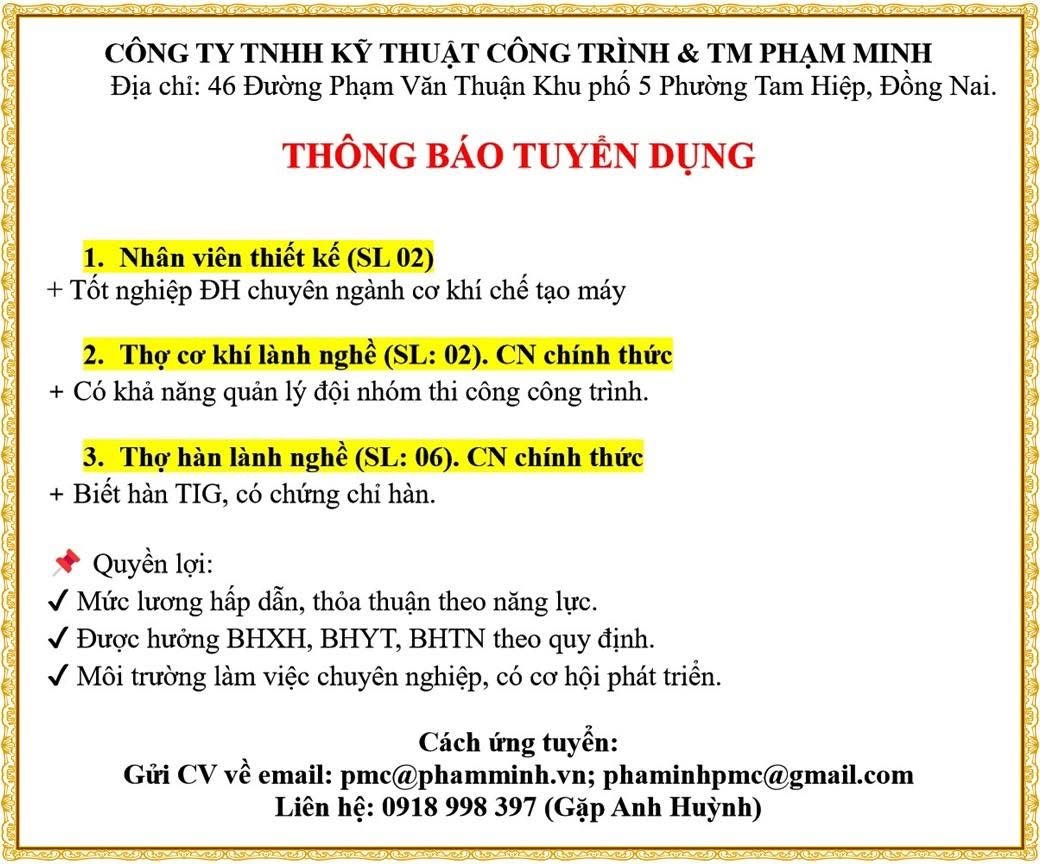 công ty TNHH kỹ thuật công trình và thương mại phạm minh.
công ty chuyên sản xuất băng tải chuyền, băng tải xích, băng tải nhựa image