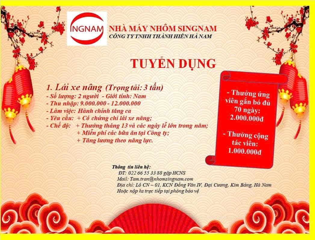 công ty TNHH thành hiền hà nam. hình ảnh tuyển dụng