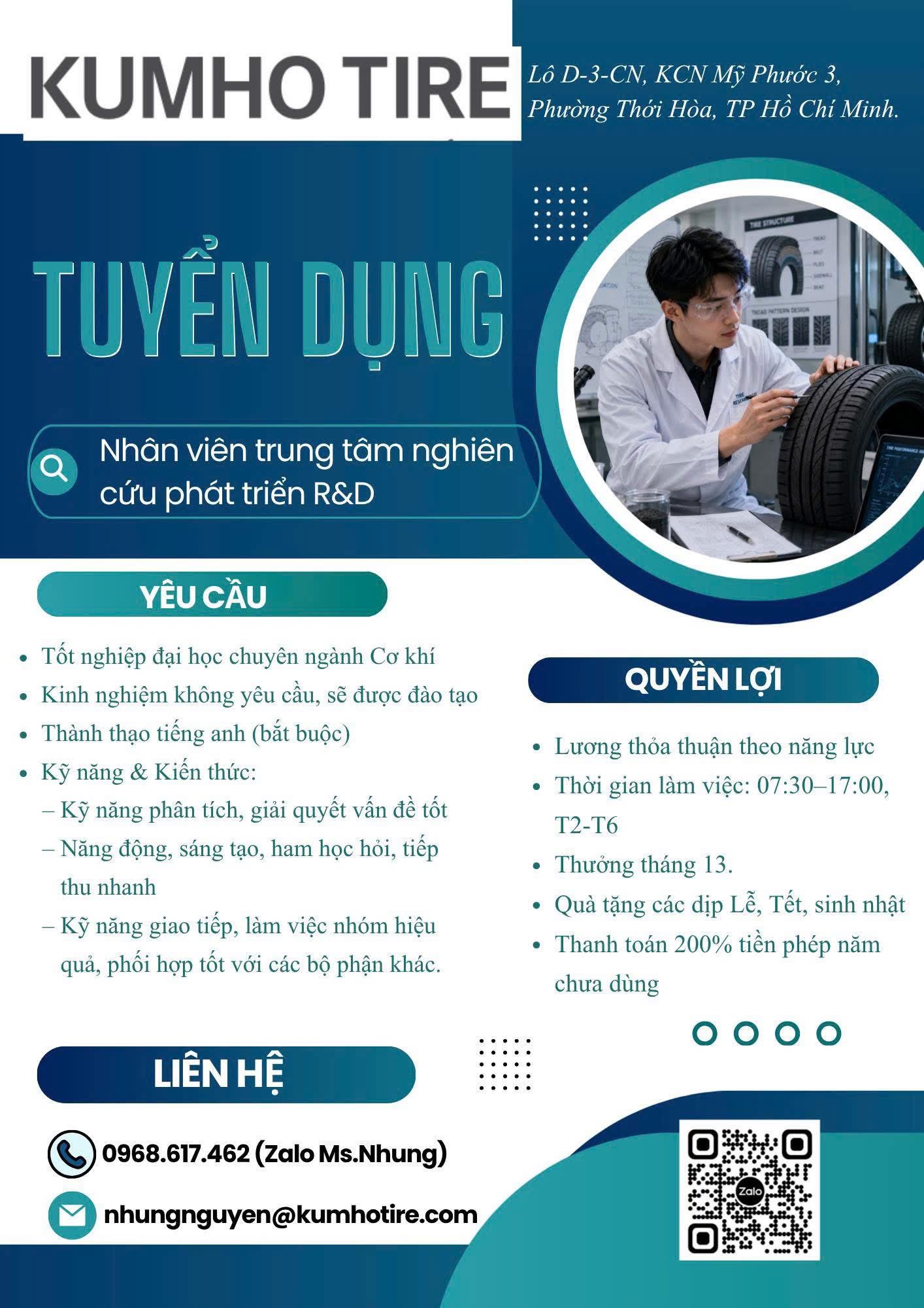 công ty TNHH kumho tire việt nam
công ty có 100% vốn hàn quốc
chuyên sản xuất lốp ô tô image