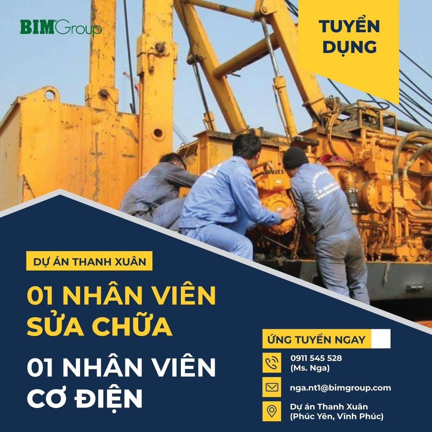 tập đoàn  BIM, dự án thanh xuân- phúc yên- vĩnh phúc. hình ảnh tuyển dụng