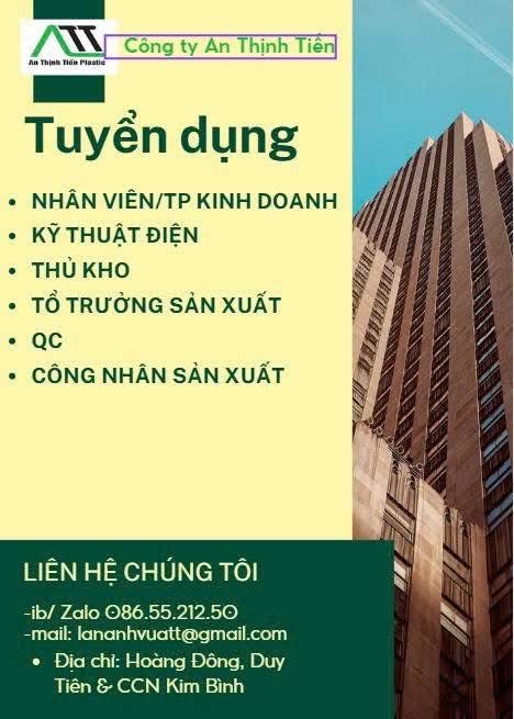 công ty cổ phần an thịnh tiến plastic hình ảnh tuyển dụng