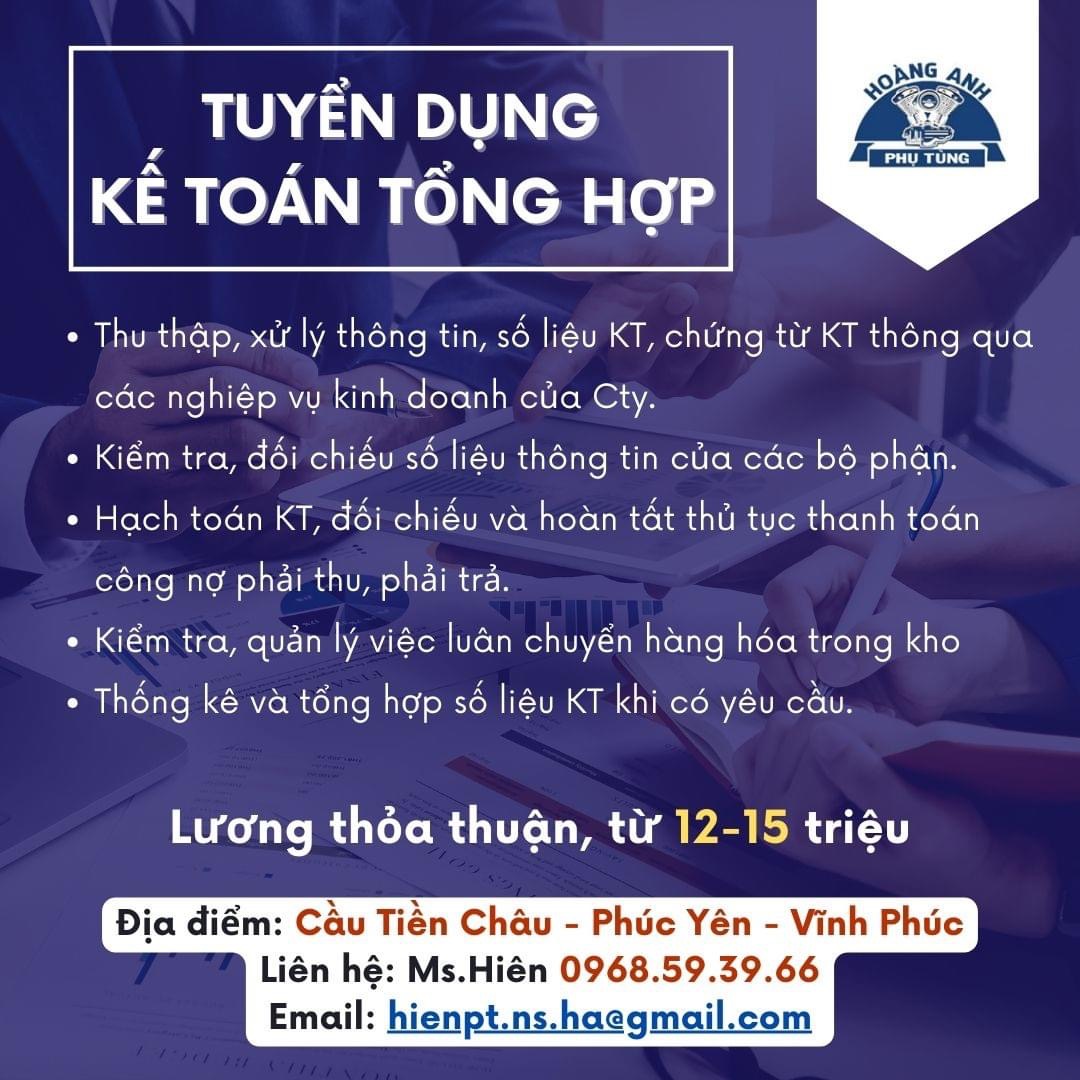 công ty TNHH thương mại phụ tùng hoành anh hình ảnh tuyển dụng