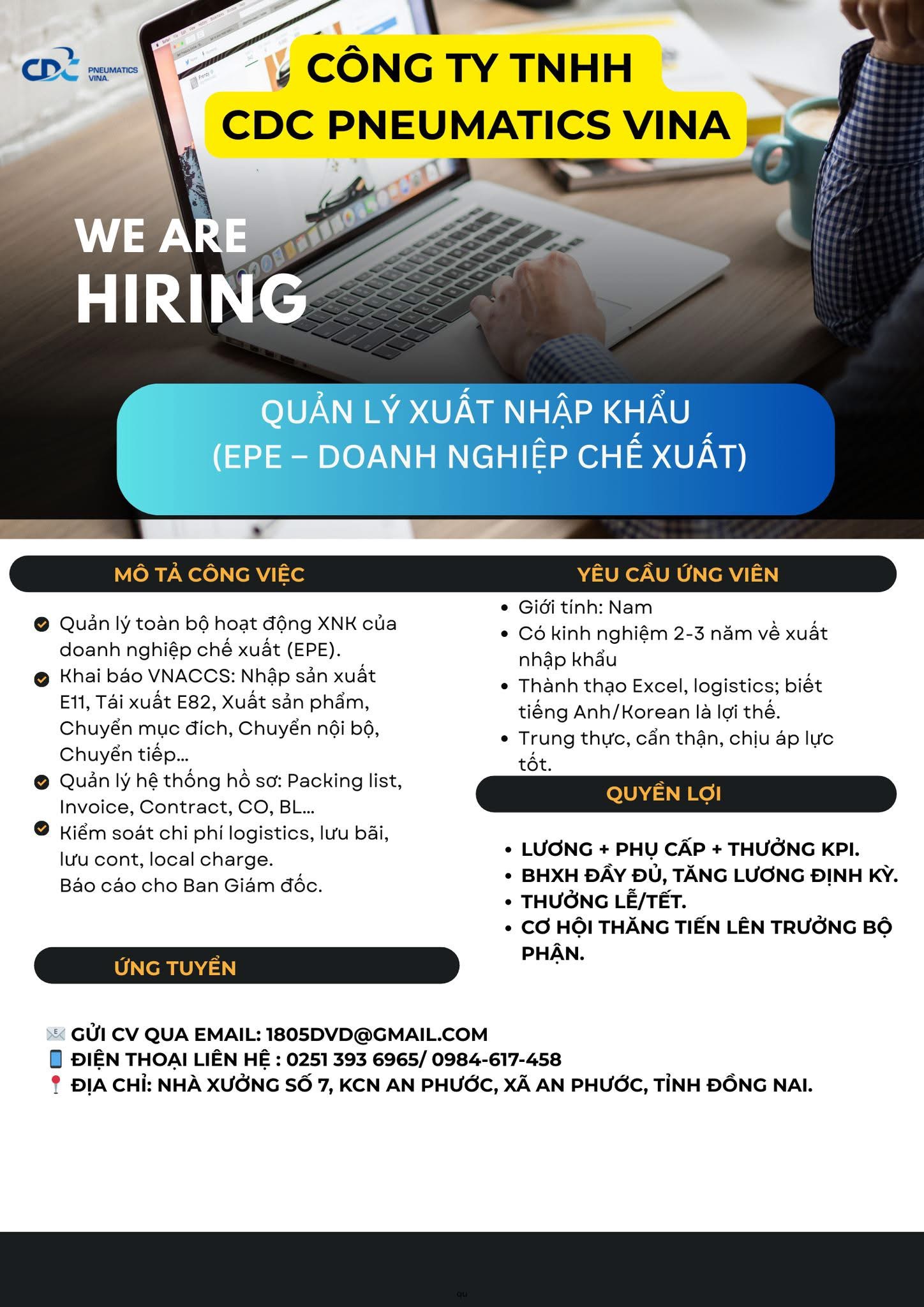 công ty TNHH cdc pneumatics vina hình ảnh tuyển dụng