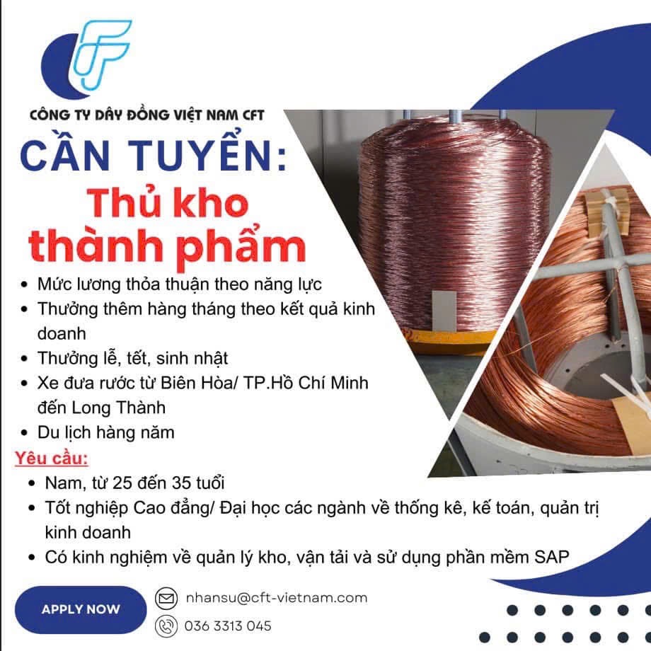 công ty cổ phần dây đồng việt nam cft hình ảnh tuyển dụng