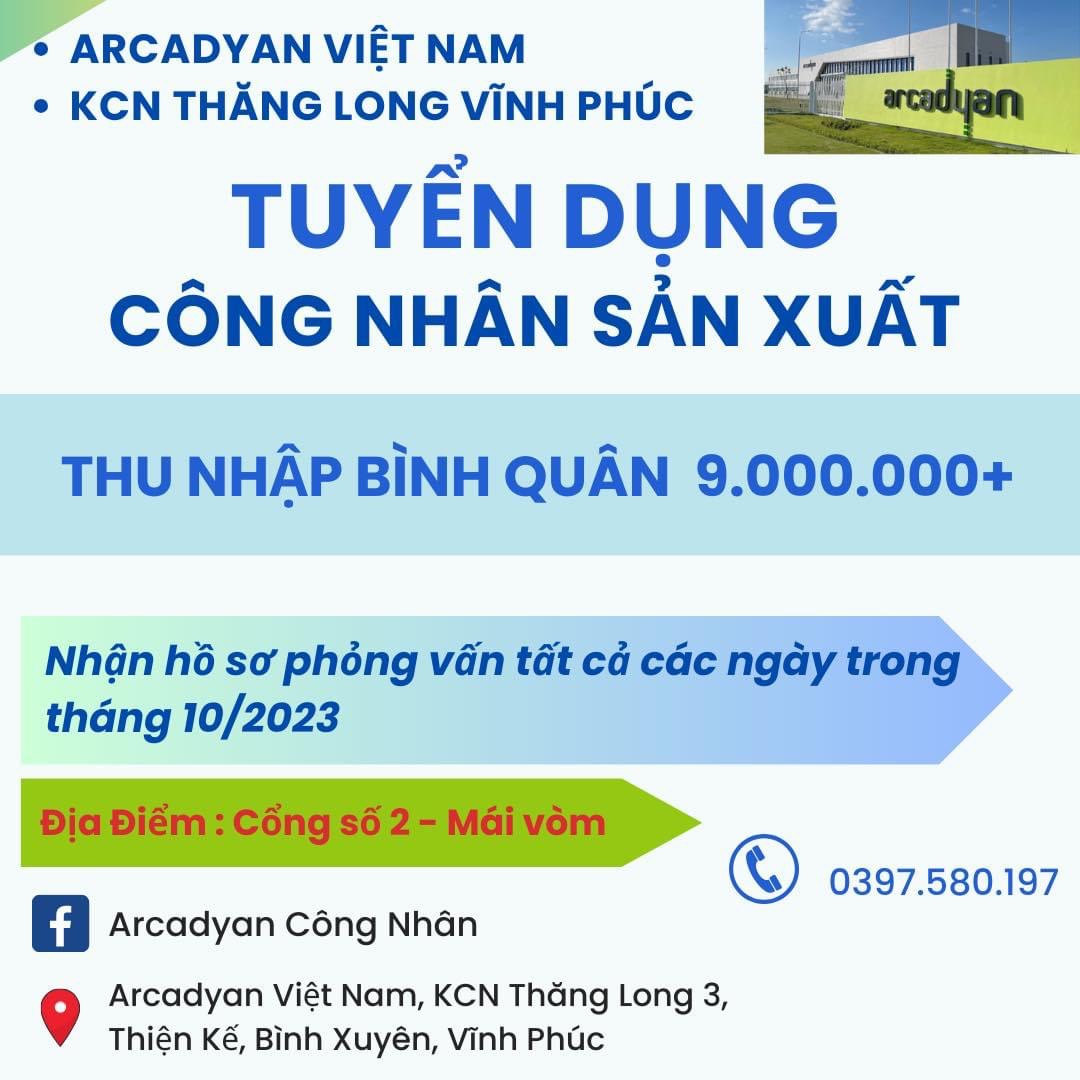 công ti TNHH arcadyan technology việt nam.
Công ti có 100% vốn đài loan. 
Chuyên sản các thiết bị mạng không dây thông minh. image