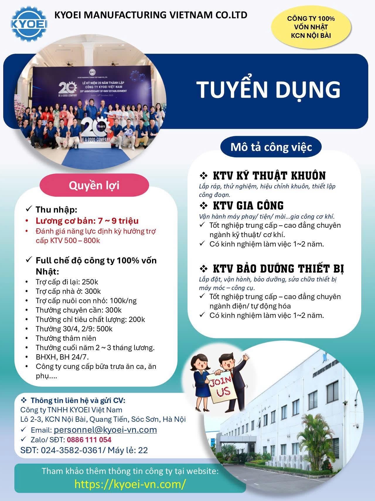 công ty TNHH kyoei việt nam hình ảnh tuyển dụng