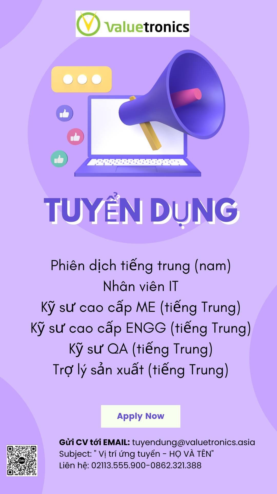 công ti TNHH valuetronics việt nam hình ảnh tuyển dụng