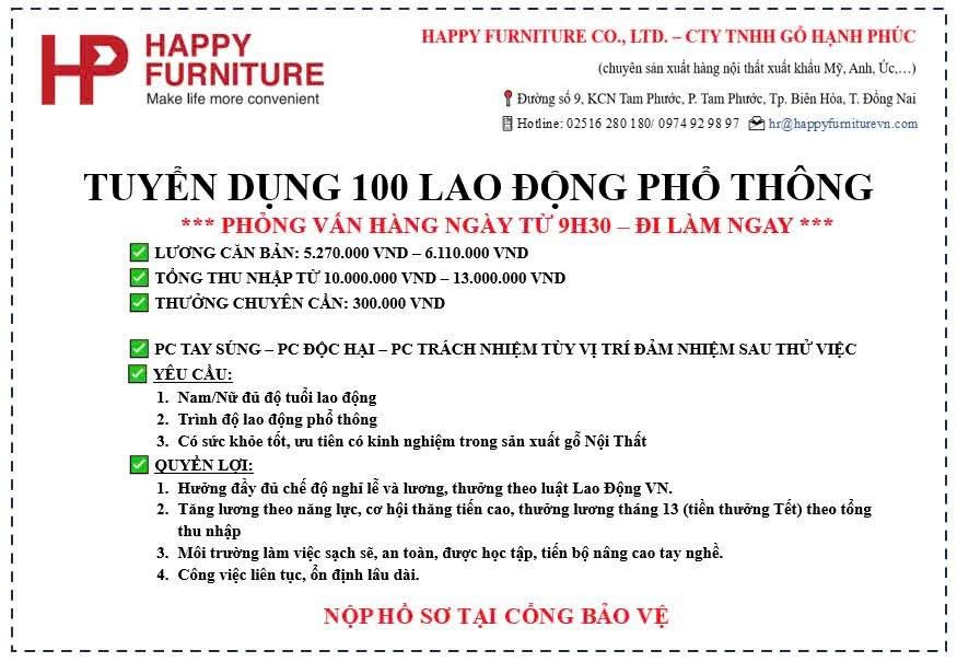 công ty TNHH gỗ hạnh phúc hình ảnh tuyển dụng