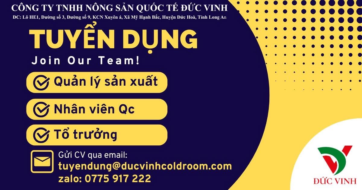 công ty TNHH nông sản quốc tế đức vinh
công ty chuyên chế biến rau, củ quả, hạt điều.. image