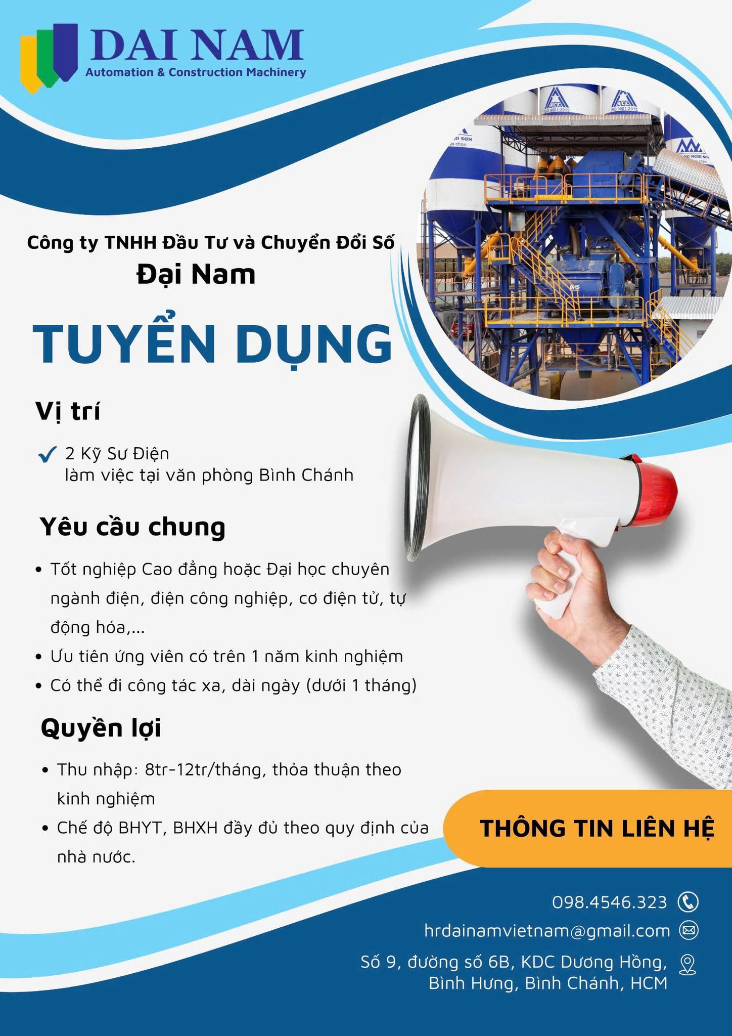 công ty TNHH đầu tư và chuyển đổi số đại nam
chuyên sản xuất máy móc công nghiệp, dây chuyền tự động hoá cao image