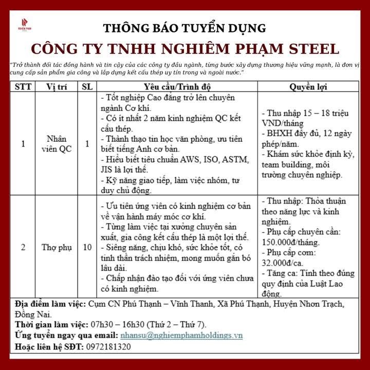 công ty TNHH nghiêm phạm steel
công ty chuyên sản xuất gia công thép kết cấu. image