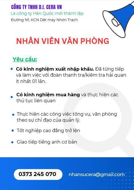 công ty TNHH D.I cera việt nam hình ảnh tuyển dụng