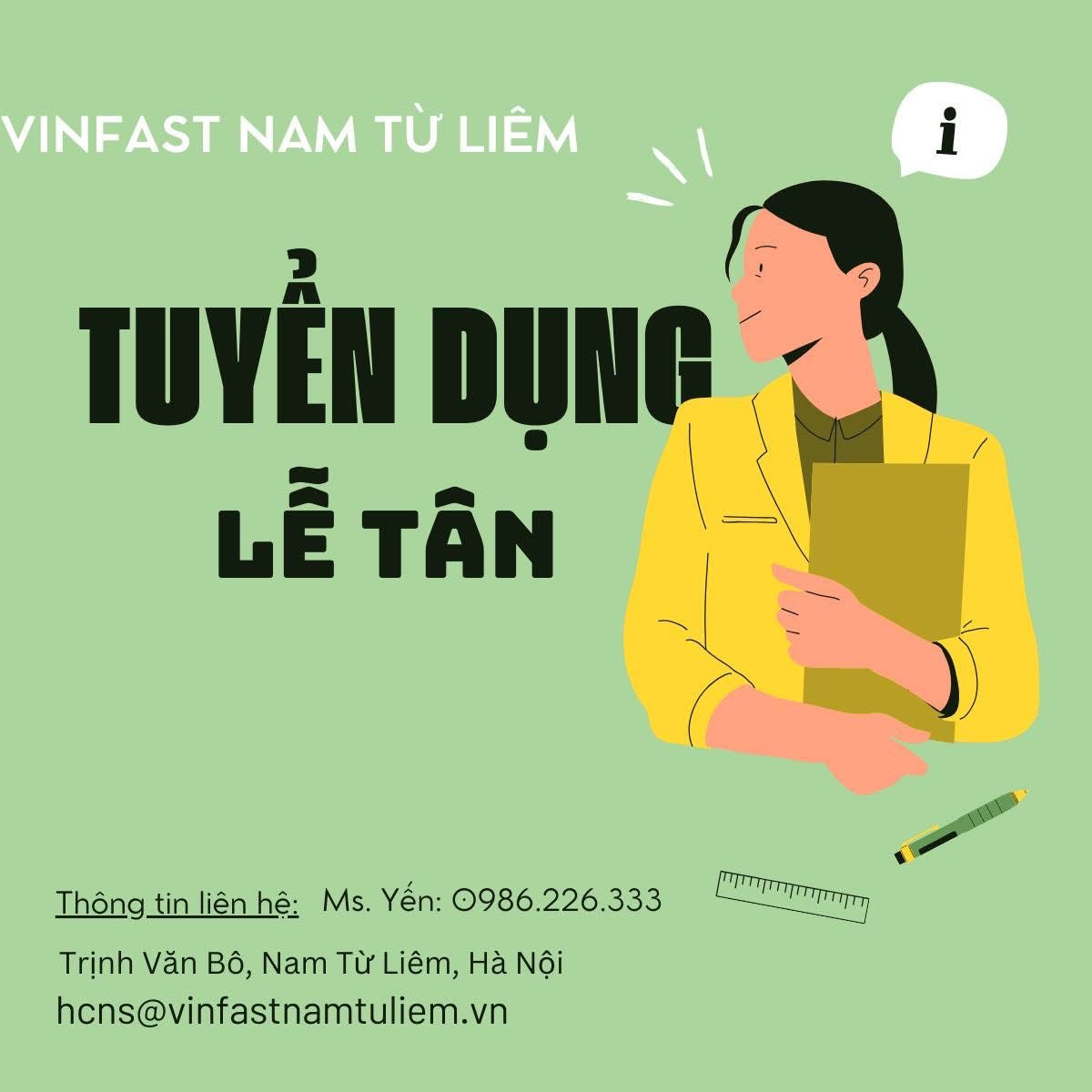 đại lý ô tô vinfast nam từ liêm hình ảnh tuyển dụng