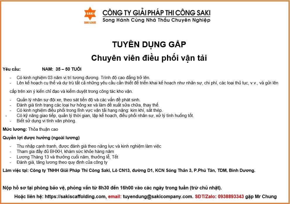 công ty giải pháp thi công saki hình ảnh tuyển dụng