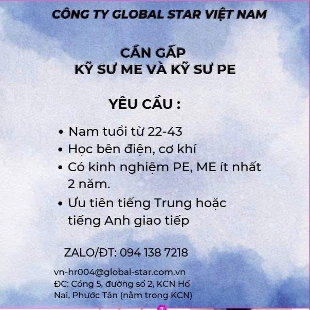 công ty TNHH global star việt nam
công ty có 100% vốn nước ngoài. image