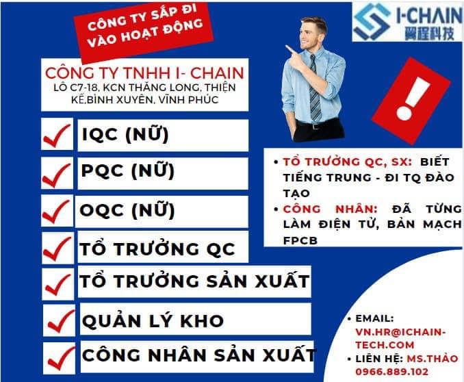 công ti TNHH i-chanin hình ảnh tuyển dụng