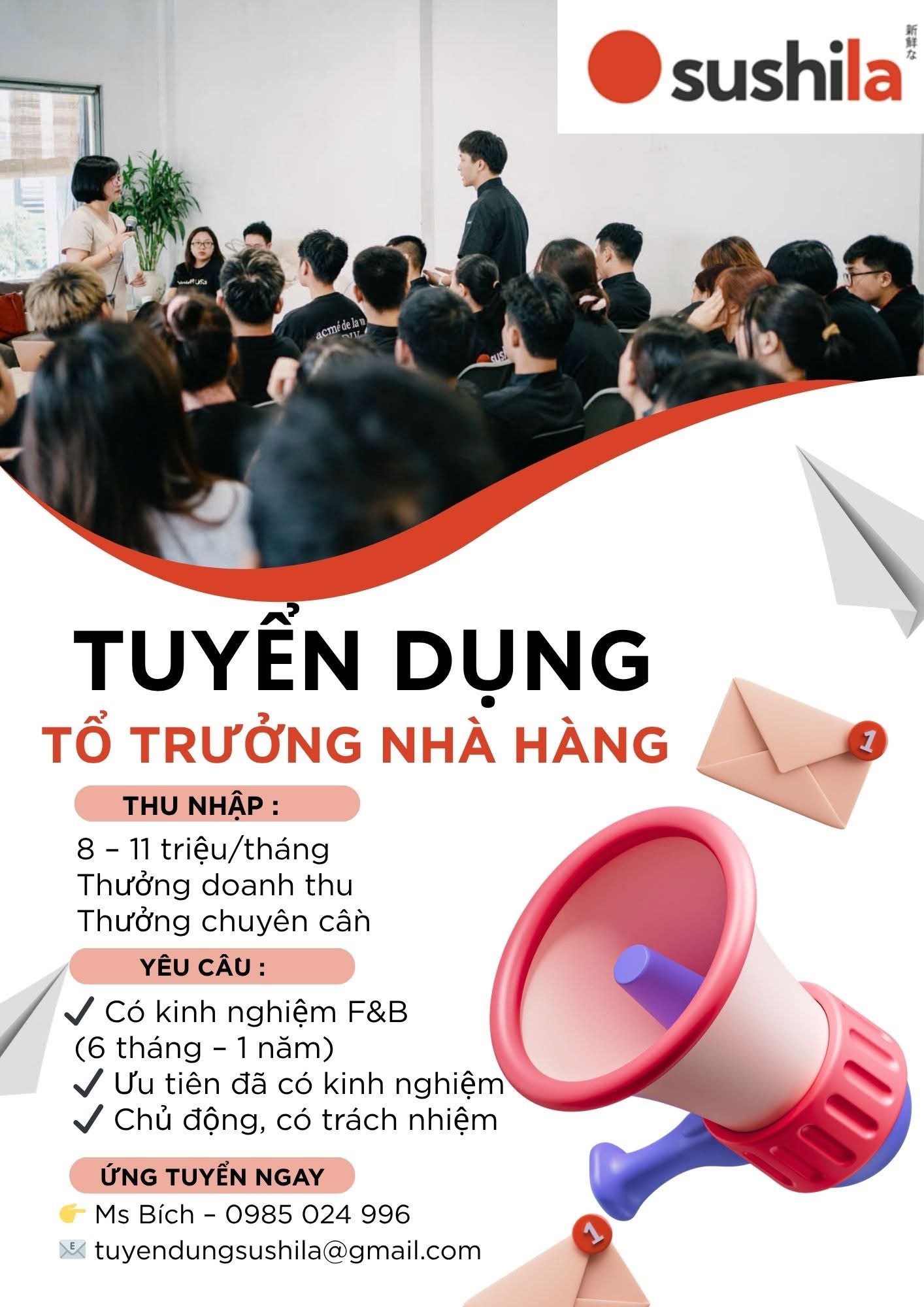 nhà hàng nhật bản sushila hình ảnh tuyển dụng