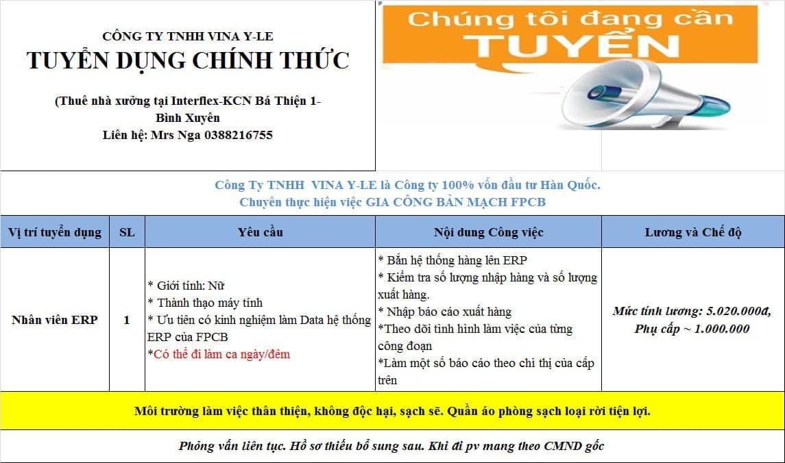 công ty TNHH vina y-le hình ảnh tuyển dụng