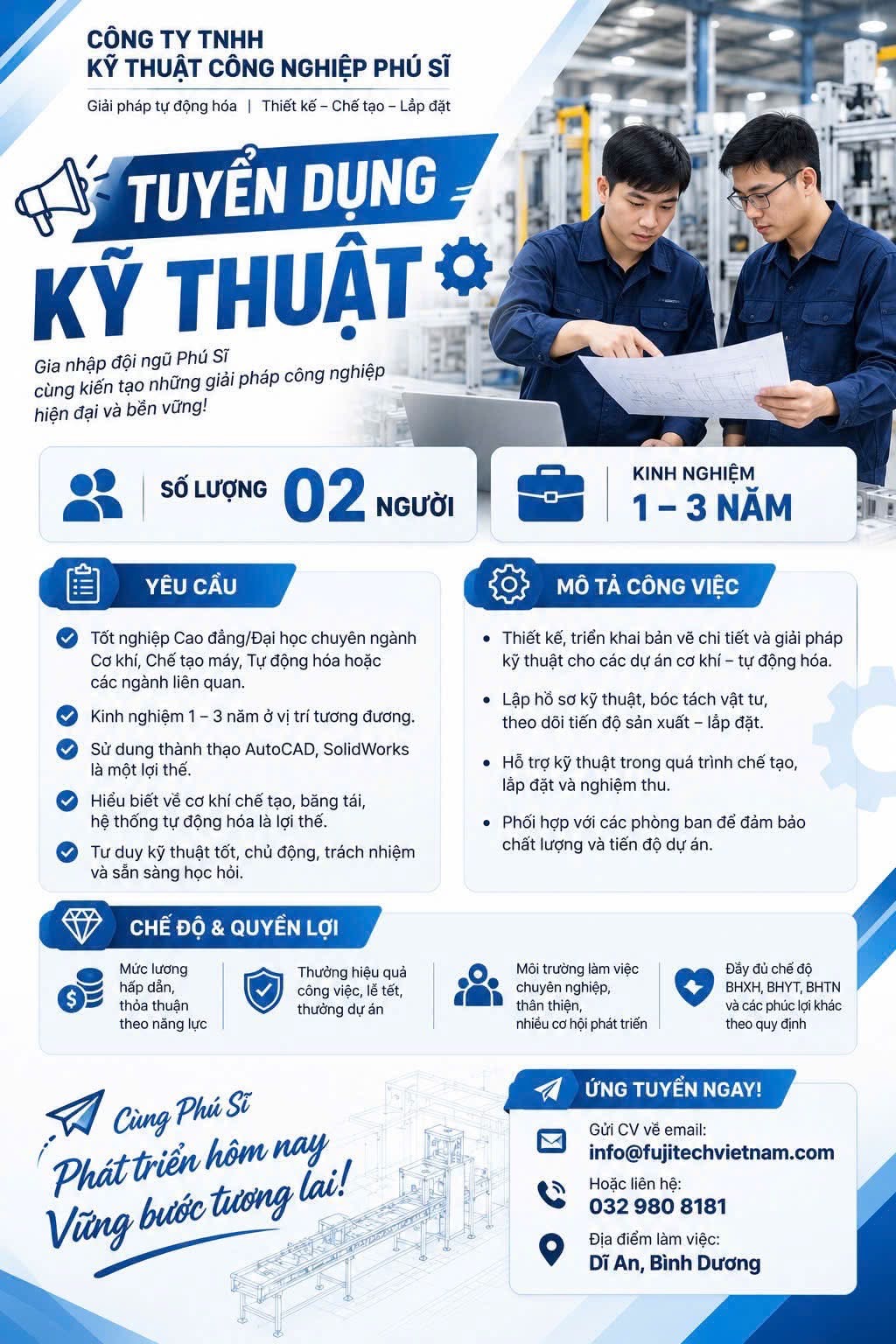 công ty TNHH kỹ thuật công nghiệp phú sĩ hình ảnh tuyển dụng