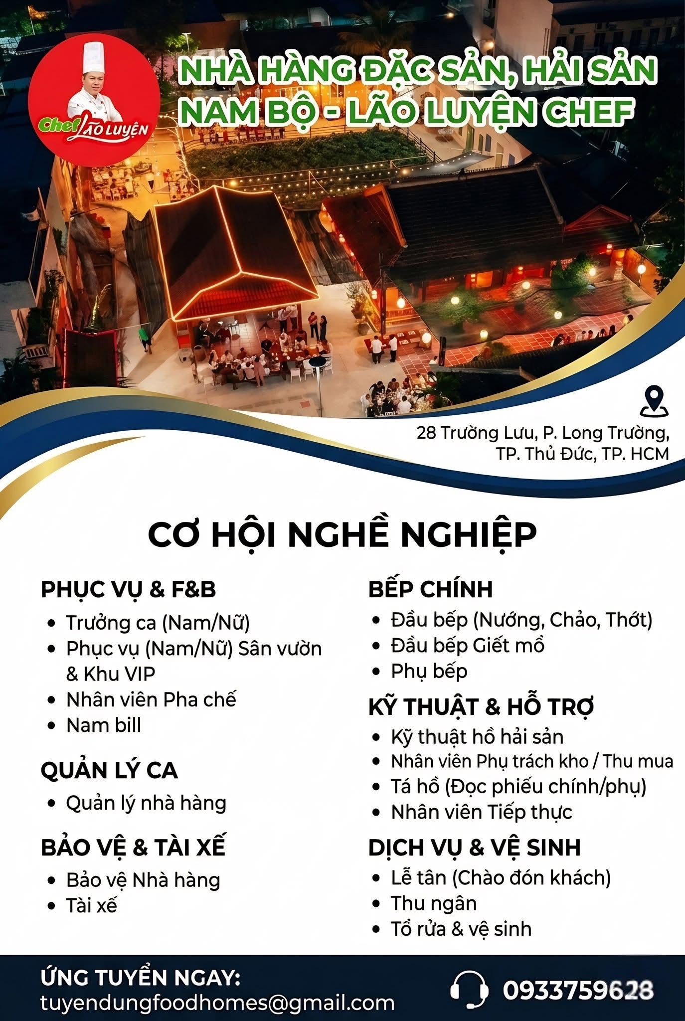 nhà hàng nam bộ-lão luyện chef hình ảnh tuyển dụng