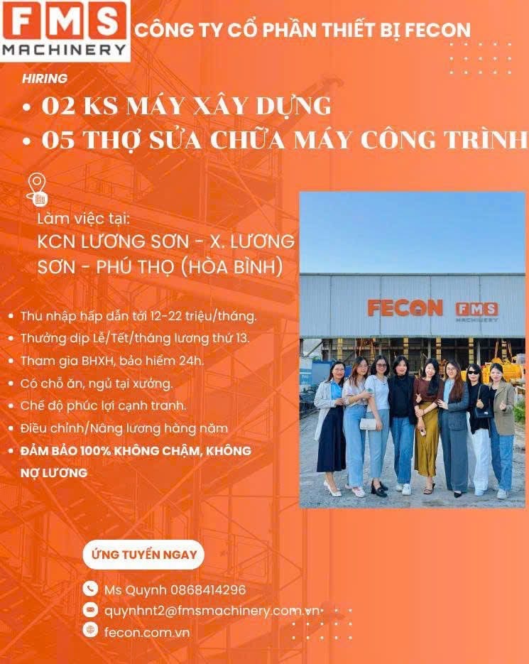công ty cổ phần thiết bị fecon hình ảnh tuyển dụng