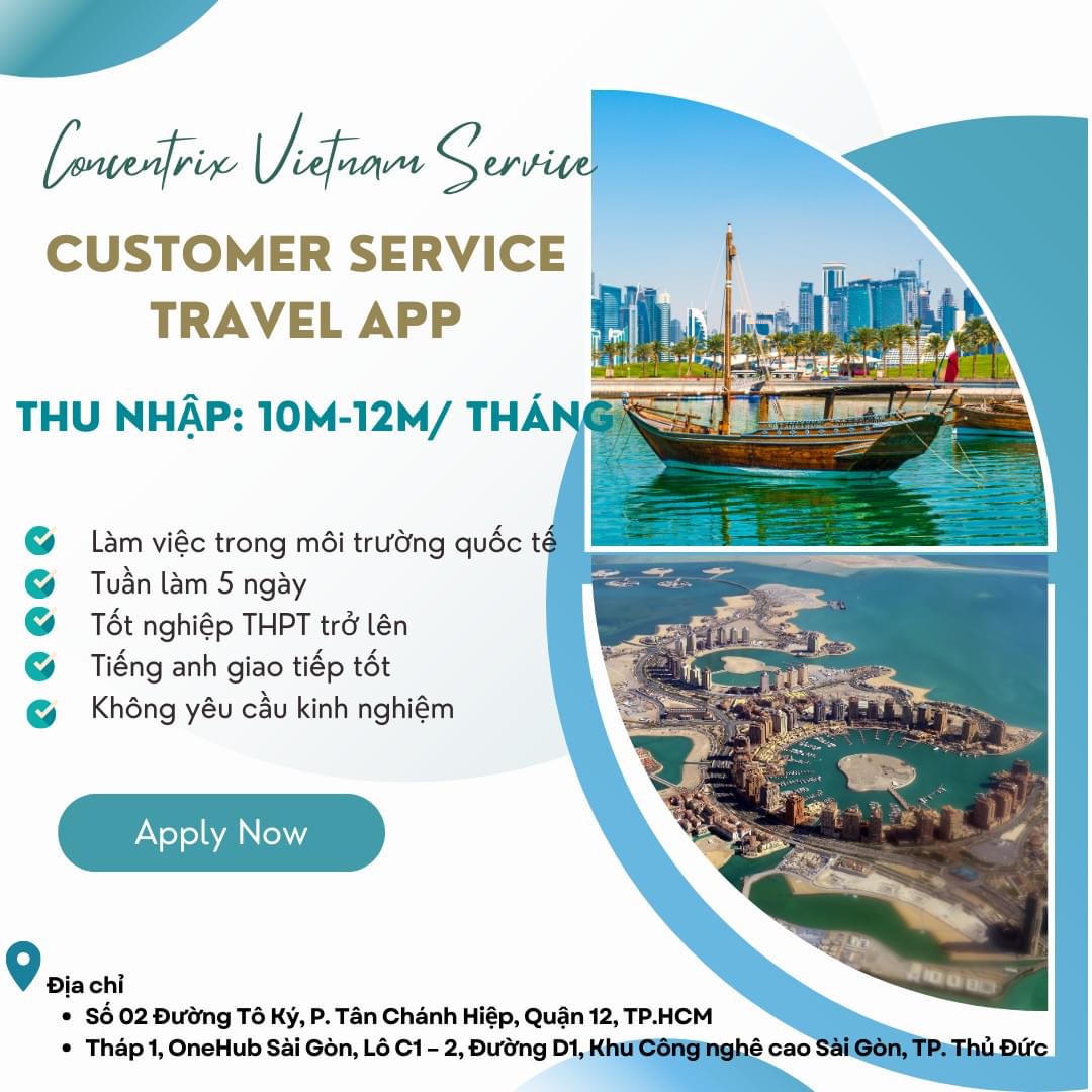 công ty TNHH concentrix service
công ty đa quốc gia về lĩnh vực chăm sóc khách hàng.
 image